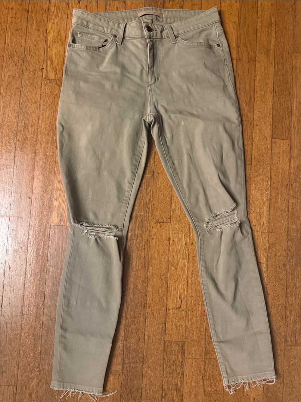Joe’s jeans Distressed Skinny Jeans in Light Olive